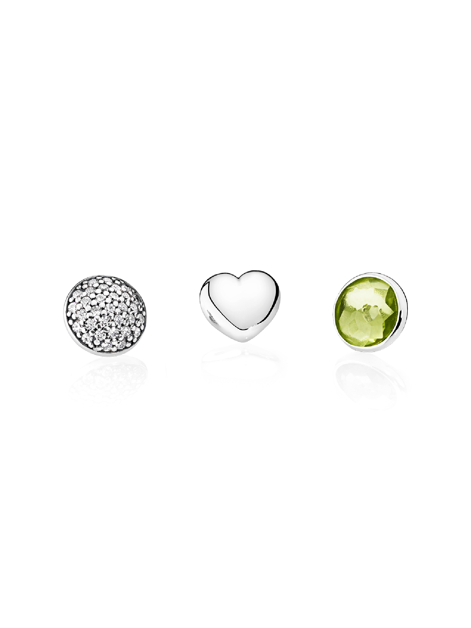 August Petite Relicário Charms, Peridot e Zircônia Cúbica Transparente