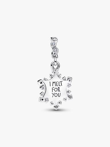 Charm pendente duplo em floco de neve fruta-cor