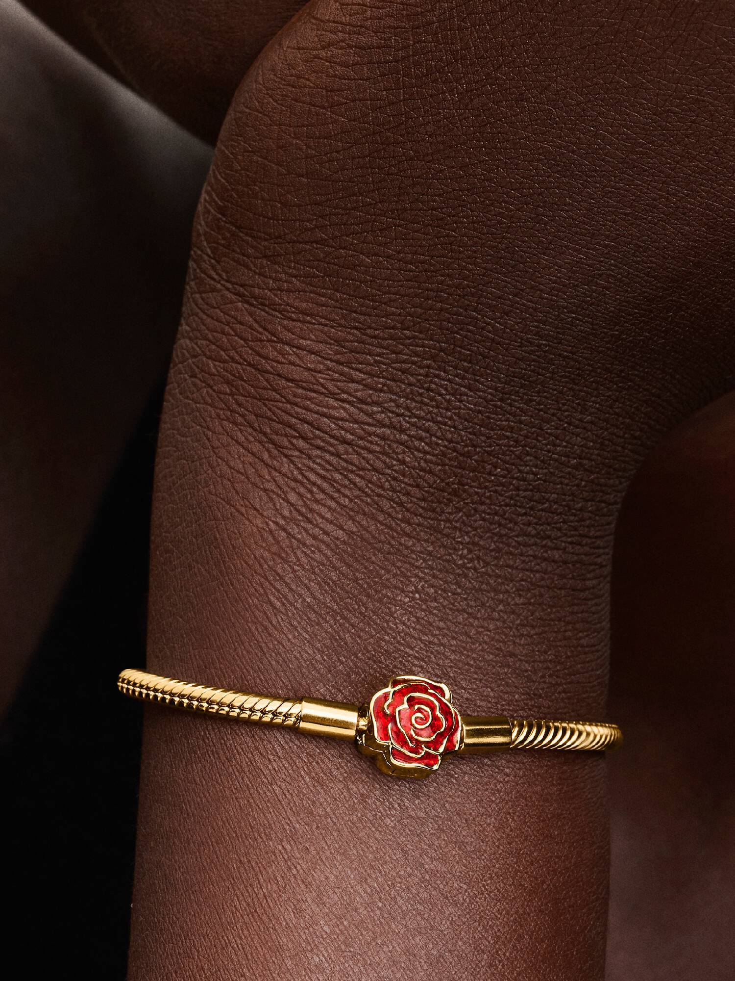 Pulseira Corrente snake rosa encantada da Disney A Bela e a Fera