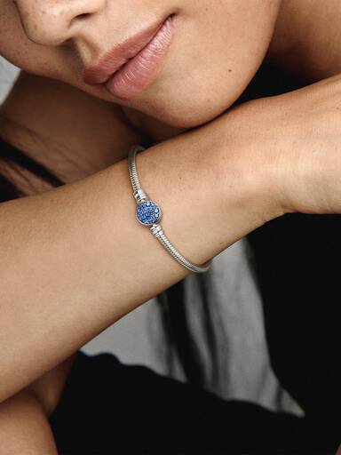 Pulseira Corrente Snake com Fecho Azul Brilhante