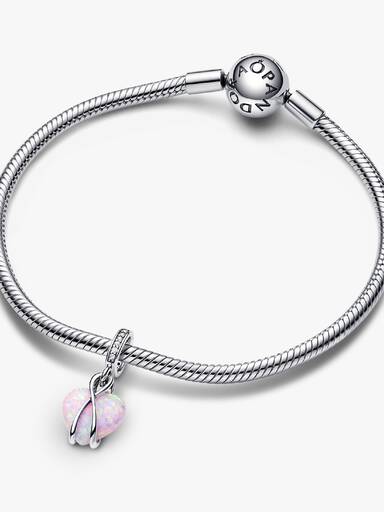 Charm Pendente com Coração Furta-cor para Mãe.