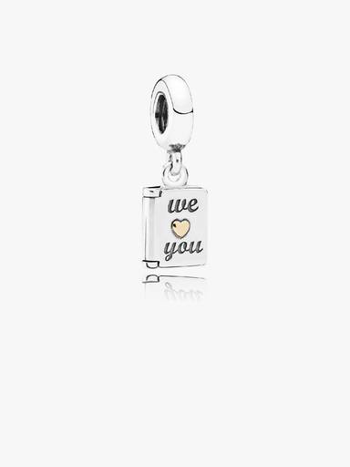 Mothers Day card silver dangle with 14k