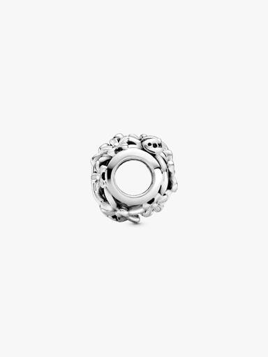 Daisy sterling silver charm with white enamel