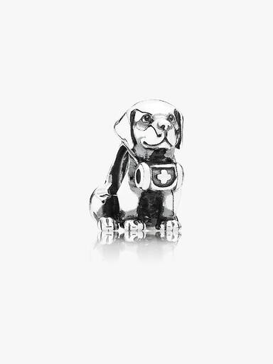 Saint Bernard Dog silver charm