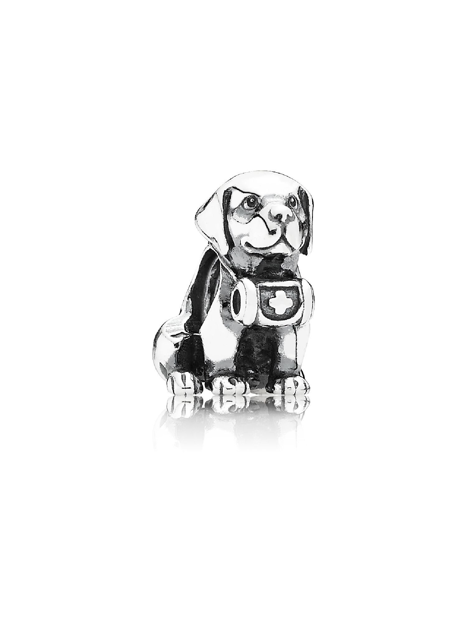 Saint Bernard Dog silver charm
