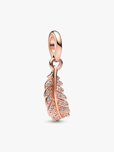 Charm Pendente Pena Curvada Flotante