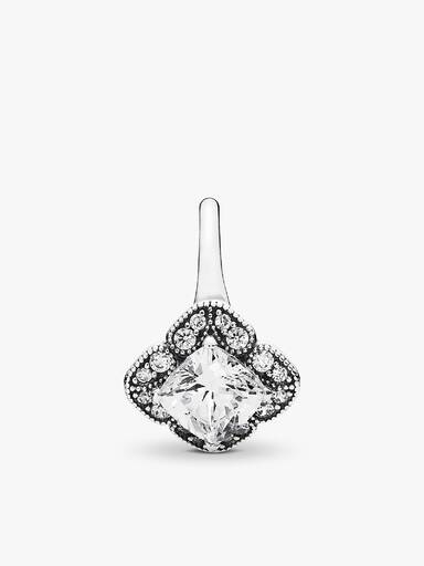 Silver ring with clear cubic zirconia