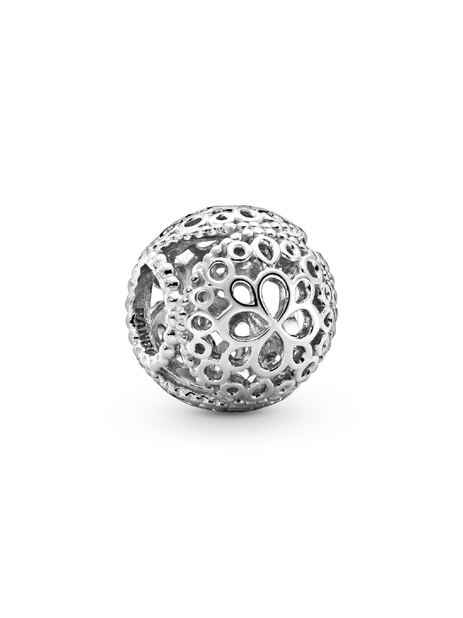 Openwork flower silver charm