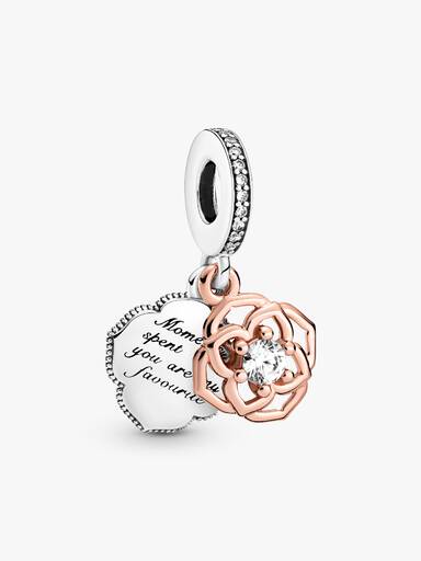 Bicolor Rosa Charm Pendente