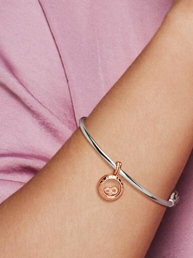 PANDORA Rose infinity sign petite element with clear cubic zirconia