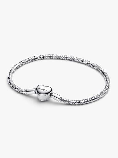 Pulseira Corrente Snake Facetada e Fecho de Coração