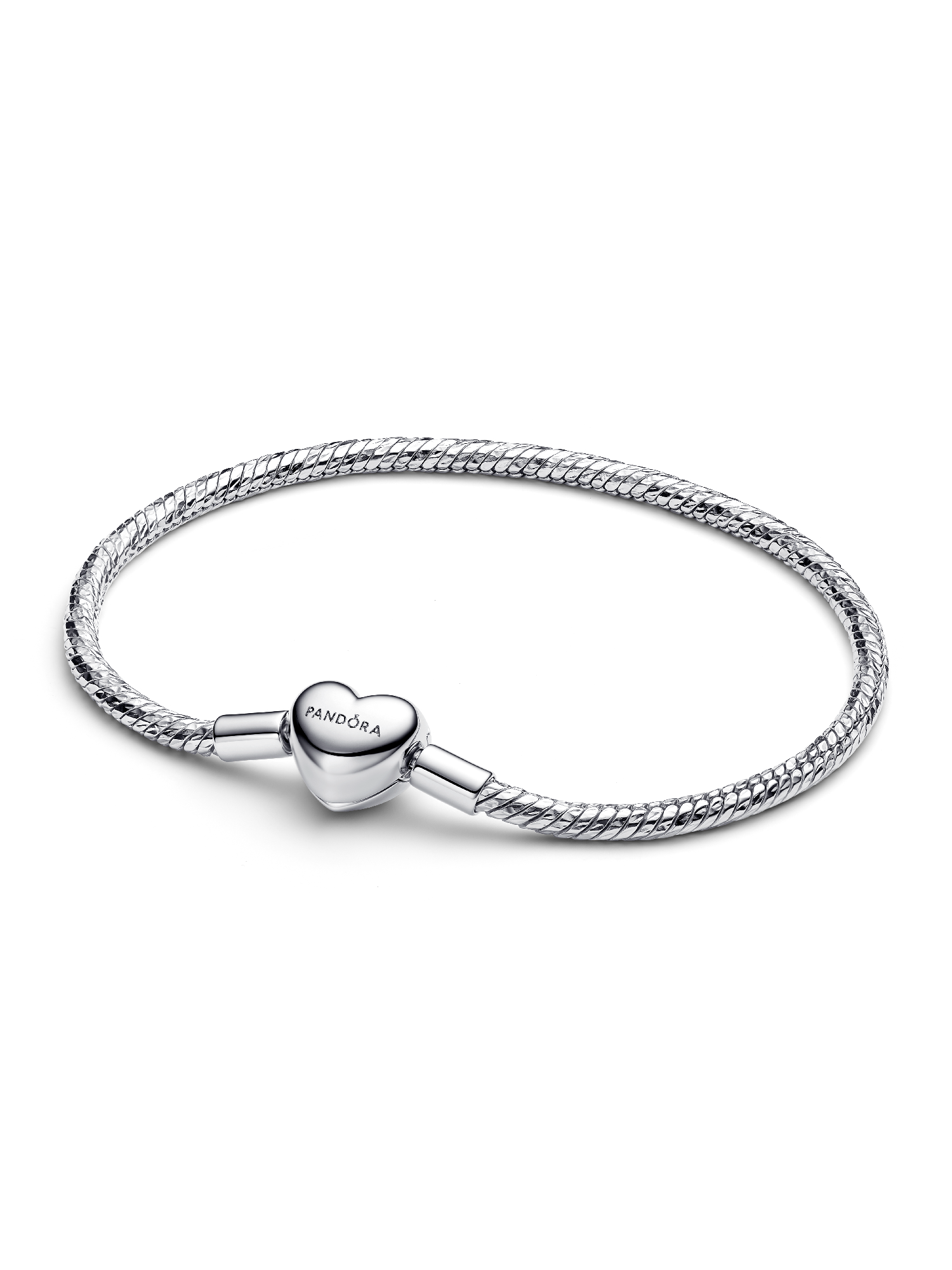 Pulseira Corrente Snake Facetada e Fecho de Coração