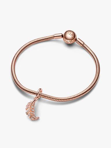 Charm Pendente Pena Curvada Flotante