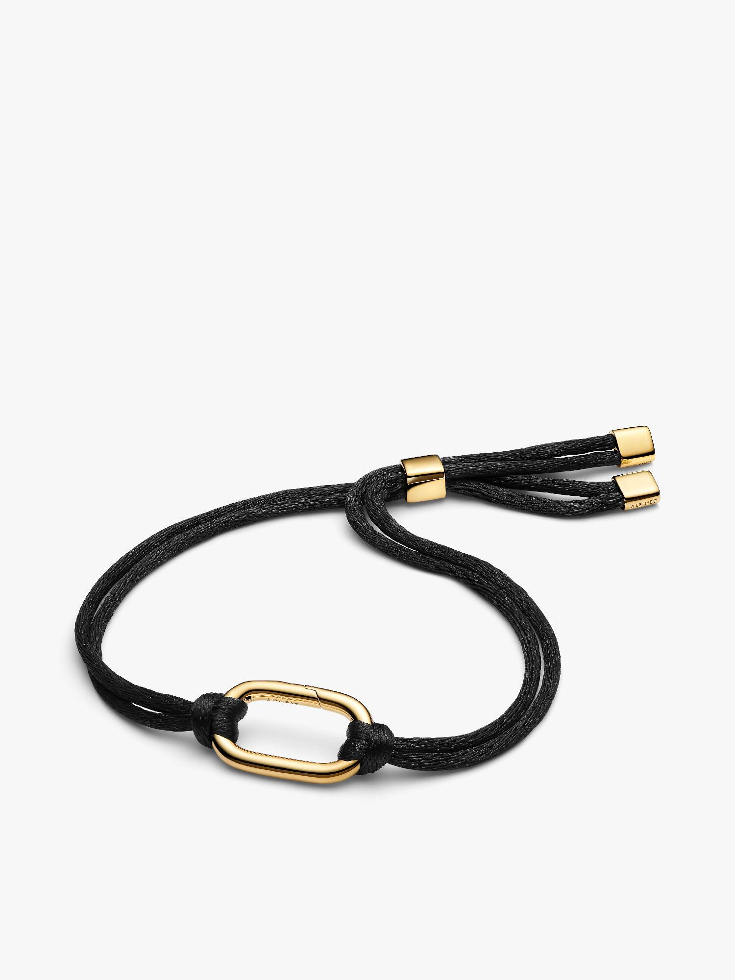Pulseira de Corda Com Detalhe Dourado e Fecho Deslizante
