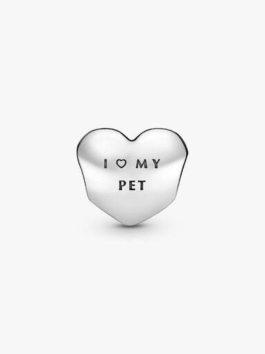 Paw silver charm with cubic zirconia
