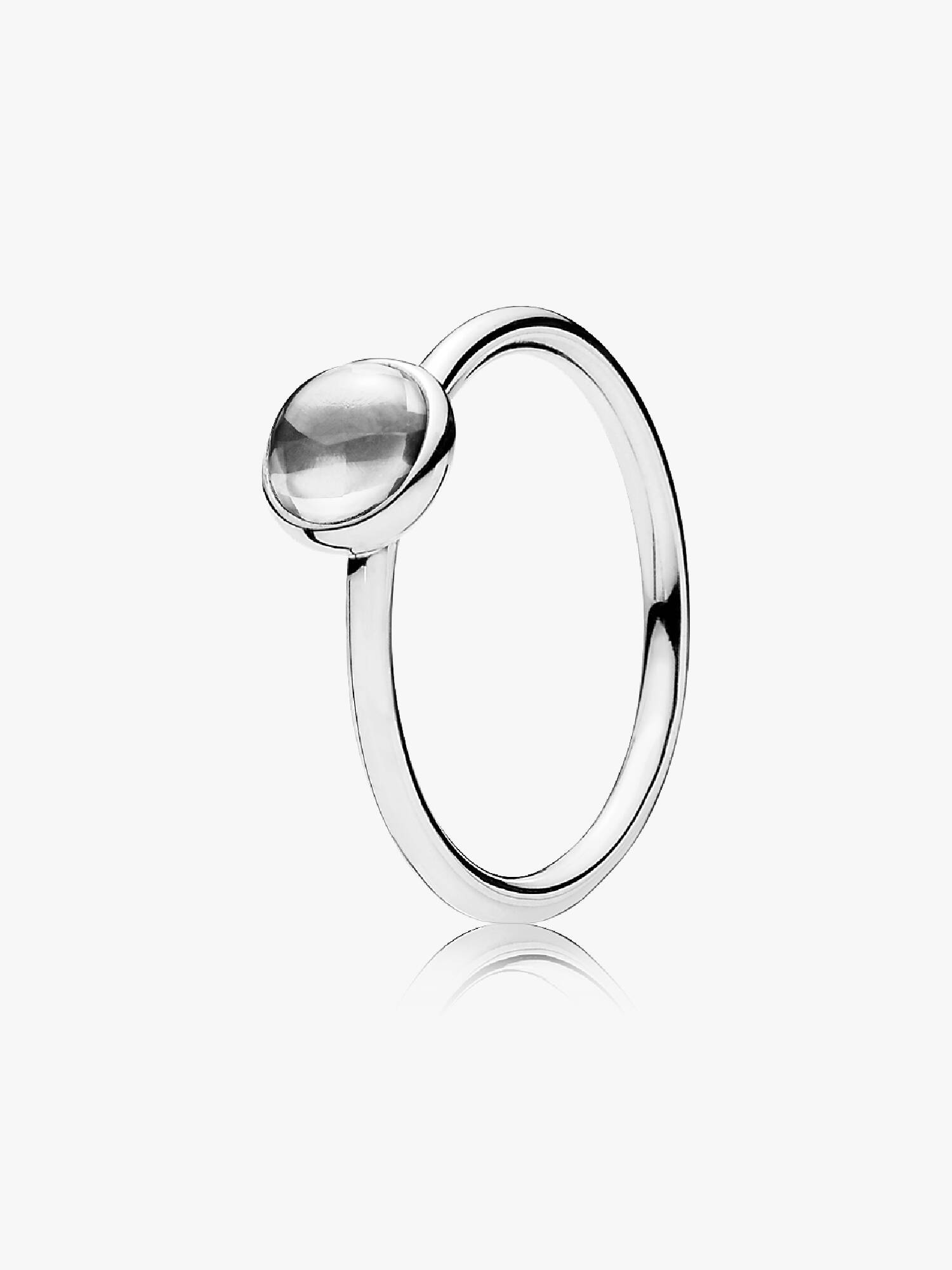 Silver ring with clear cubic zirconia