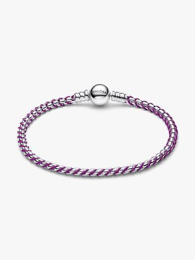 Pulseira Corrente Snake Cordão Roxo