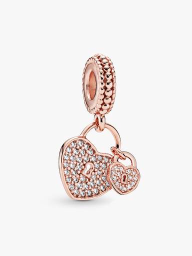 Charm Pendente de Pavê Cadeados Del Coração