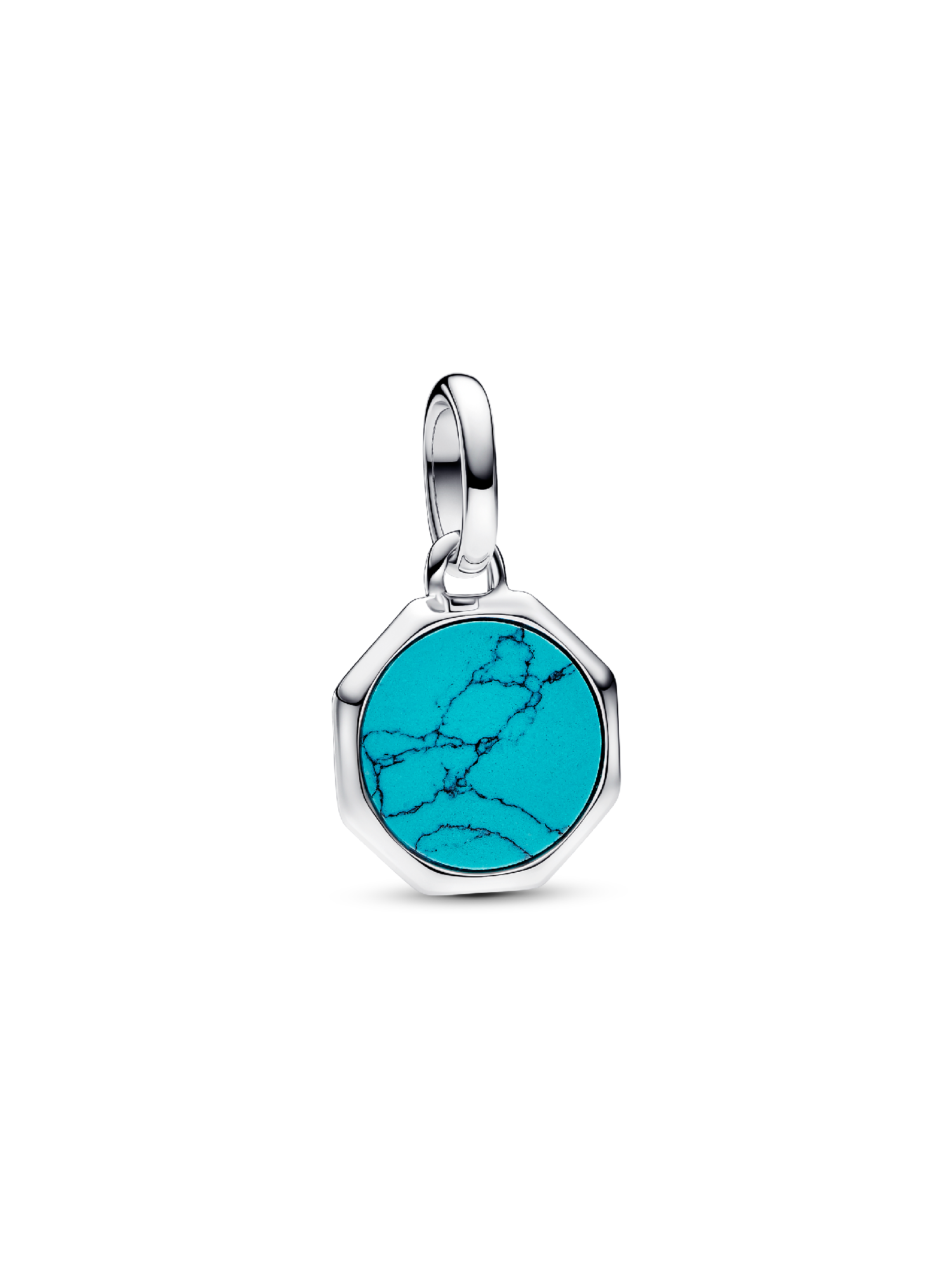 Mini Charm Medalhão Gravável Turquesa