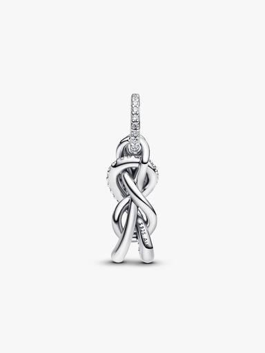 Charm pendente com nó infinito de pavê