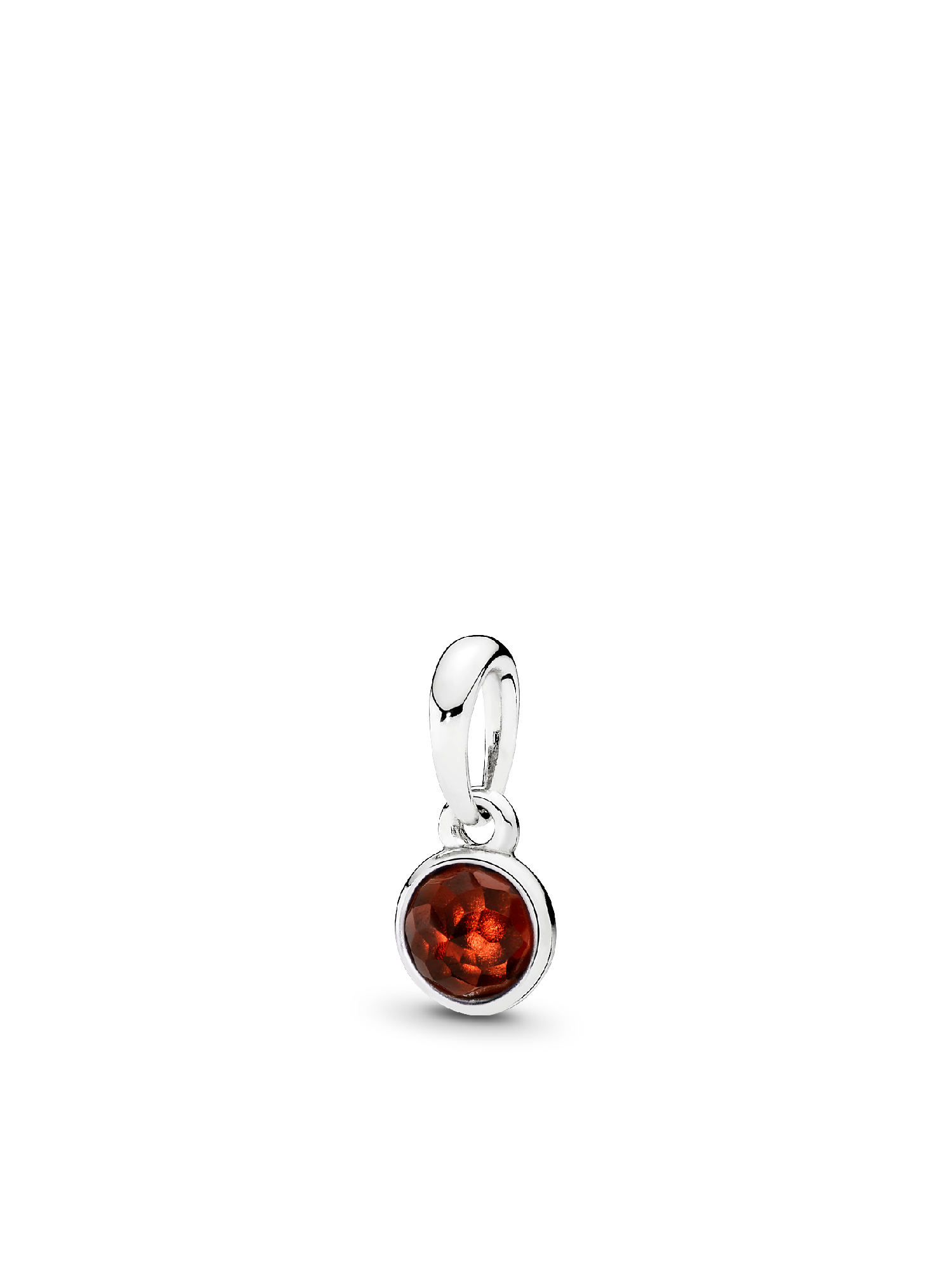 January birthstone silver pendant with garnet