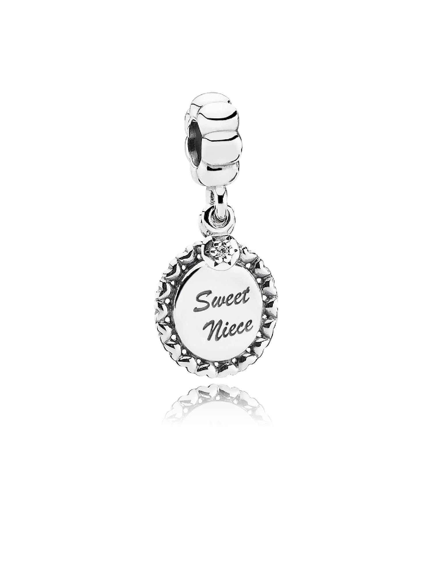 Sweet niece silver dangle with cubic zirconia
