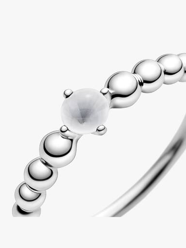 Anel Milky Branco Beaded