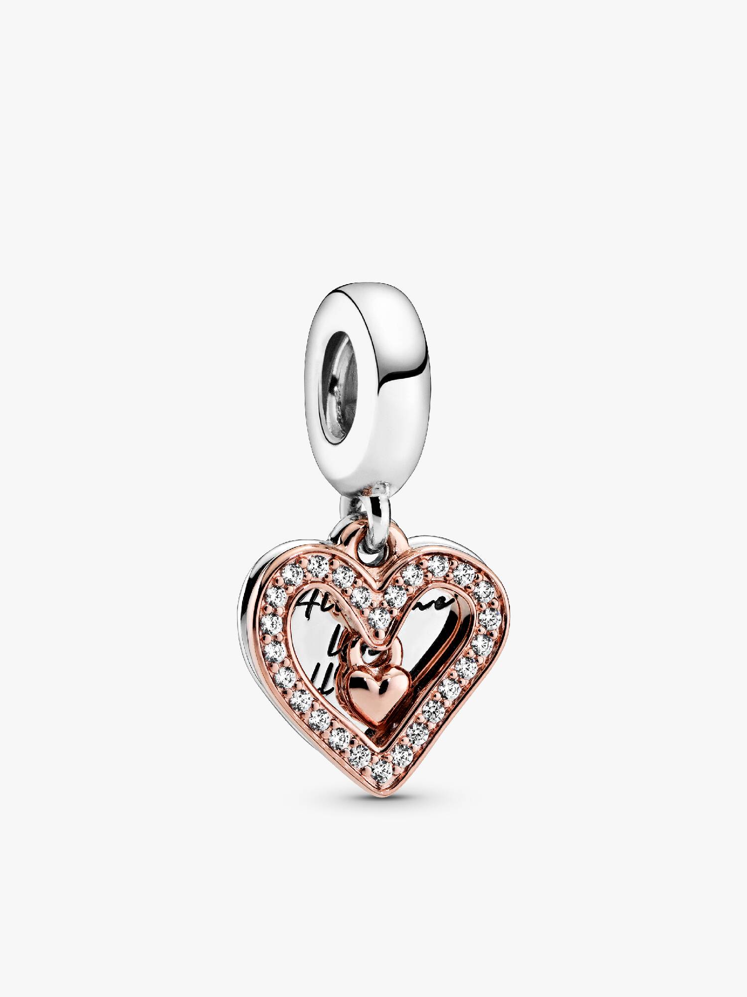 Charm Pendente Brilhante Coração de Design Livre