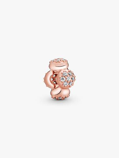 Modern LovePods PANDORA Rose spacer with clear cubic zirconia