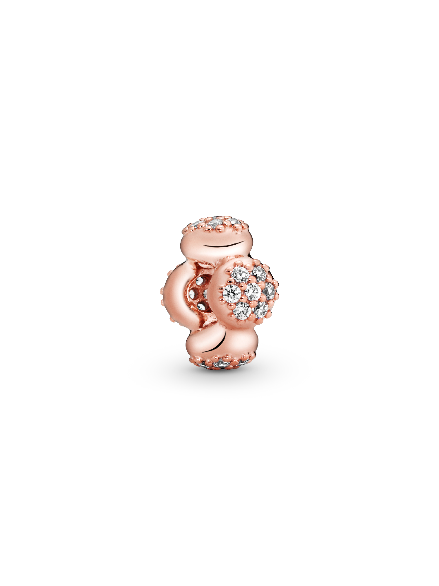 Modern LovePods PANDORA Rose spacer with clear cubic zirconia