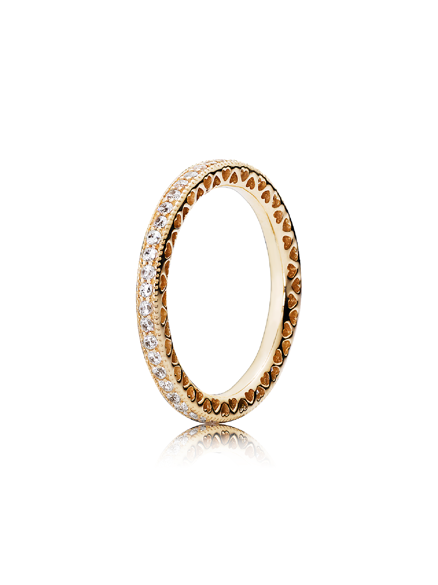 Ring in 14k with clear cubic zirconia