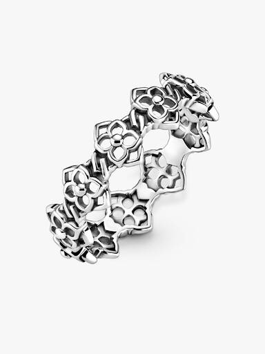 Rose flowers sterling silver ring