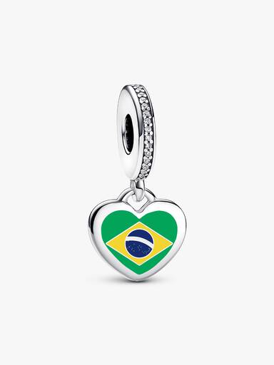 Charm Bandaera Brasil En Corazon