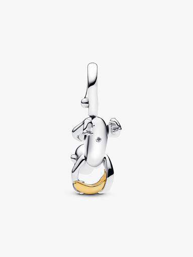 Charm Pendente Macaco Pendurado em Dois Tons