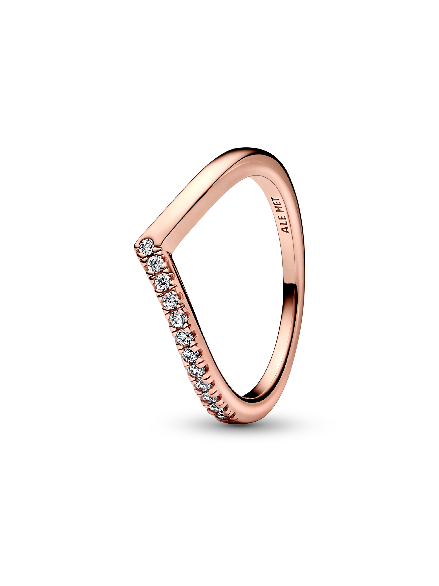 Anel Chevron Meio Brilhante Pandora Timeless