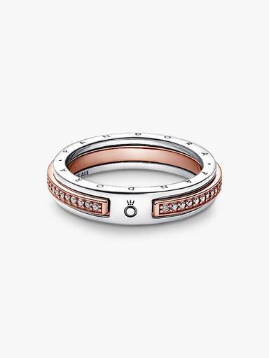 Anel Pandora Signature Dois Tons