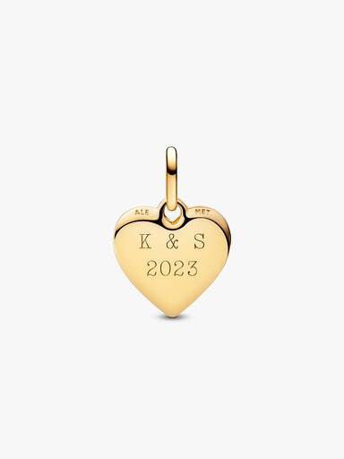 Charm Medalhão Coração Cravejado Gravável