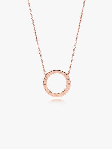 PANDORA logo reversible collier in PANDORA Rose with clear cubic zirconia and rose gold plated silver necklace