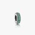 Abstract silver spacer with dark green cubic zirconia Abstract silver spacer with dark green cubic zirconia