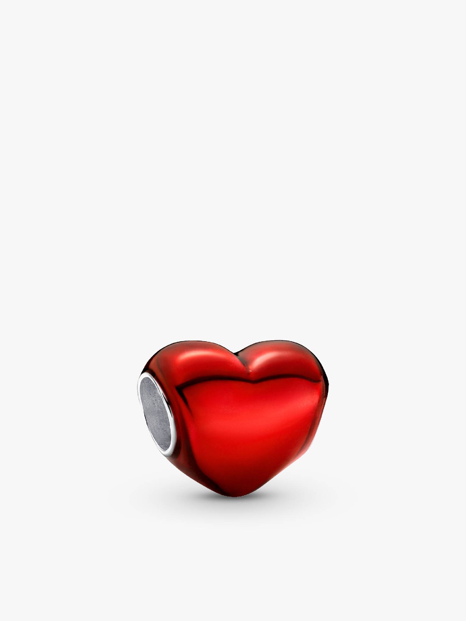 Charm de coração vermelho metalizado