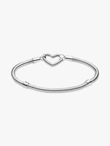 Pulseira Corrente Snake com Fecho de Coração Vazado