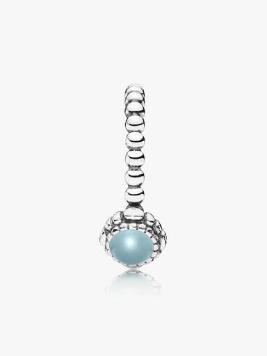 Silver ring, birthstone-March, aquamarine