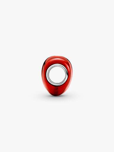 Charm Coração Metálico Vermelho