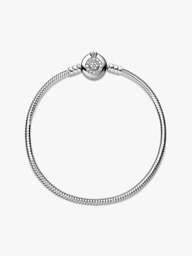 Pulseira Corrente Snake com Coroa Brilhante