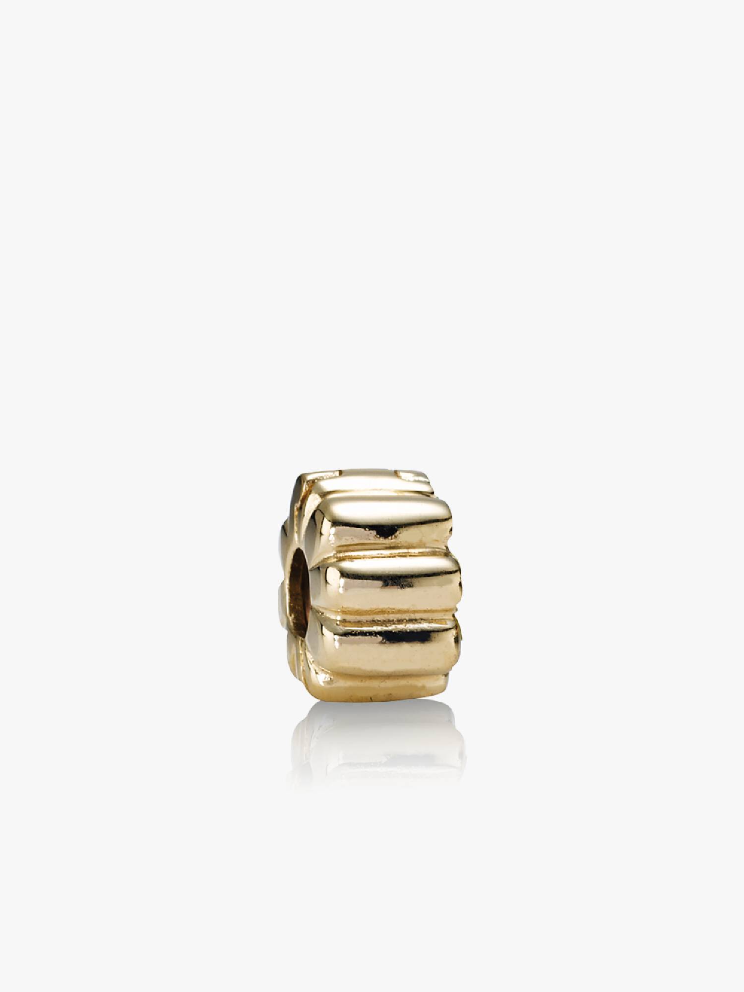 Ribbed Charm Clip, ouro 14k