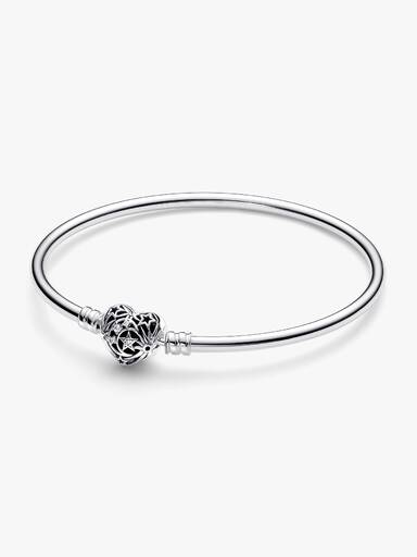 Braceletee Rígido com Broche de Coração Celestial