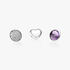 February petite elements pack in silver with heart, pave droplet with clear CZ and synthetic amethyst droplet February petite elements pack in silver with heart, pave droplet with clear CZ and synthetic amethyst droplet