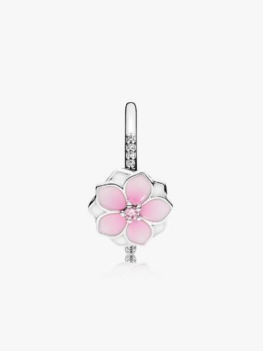 Anel Magnolia Bloom, Pale Cerise Esmalte e Rosa Zircônia Cúbica