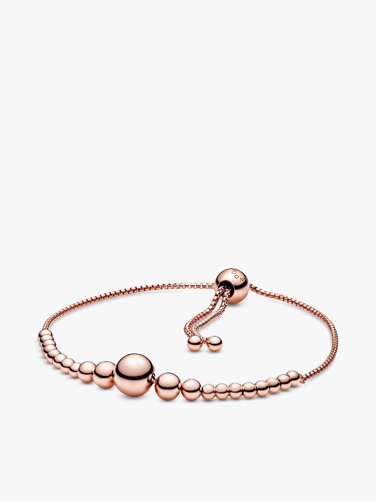 Beaded 14k rose gold-plated slider bracelet