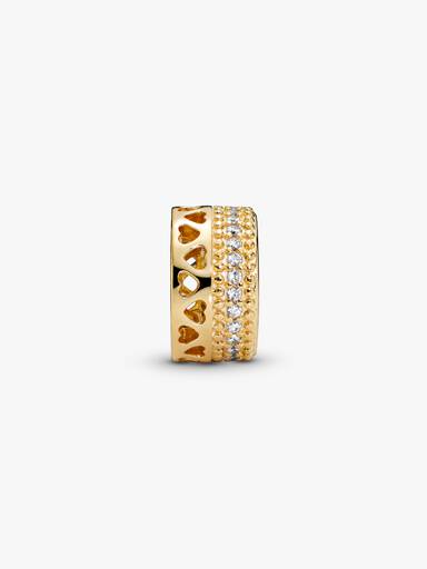 Hearts PANDORA Shine spacer with clear cubic zirconia
